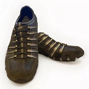 Skechers Womens Biker 21430 Olive Casual Shoes Sneakers Size 8.5 Great Condition